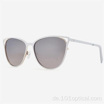 Eckige Cat Eye Metall Damensonnenbrille